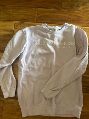 Comfort Colors Light Pink "Horned Frogs" Crewneck Sweatshirt